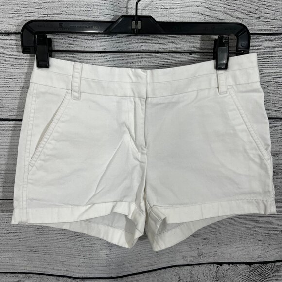 J. Crew White Chino Shorts, Size 00 - Picture 1 of 2